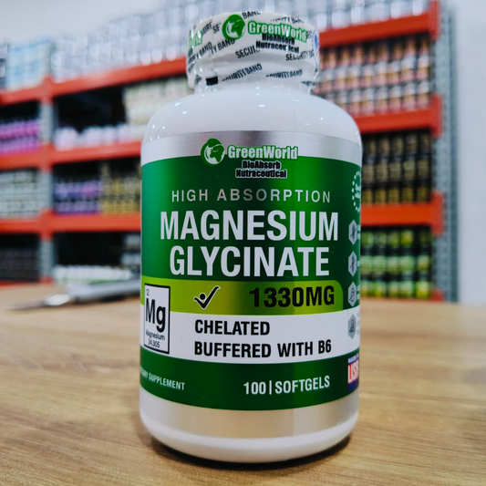 Magnesio Glicinato 1330 mg + Vitamina B6 | 100 Softgels